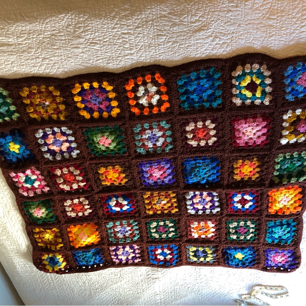 Crochet knit throw blanket